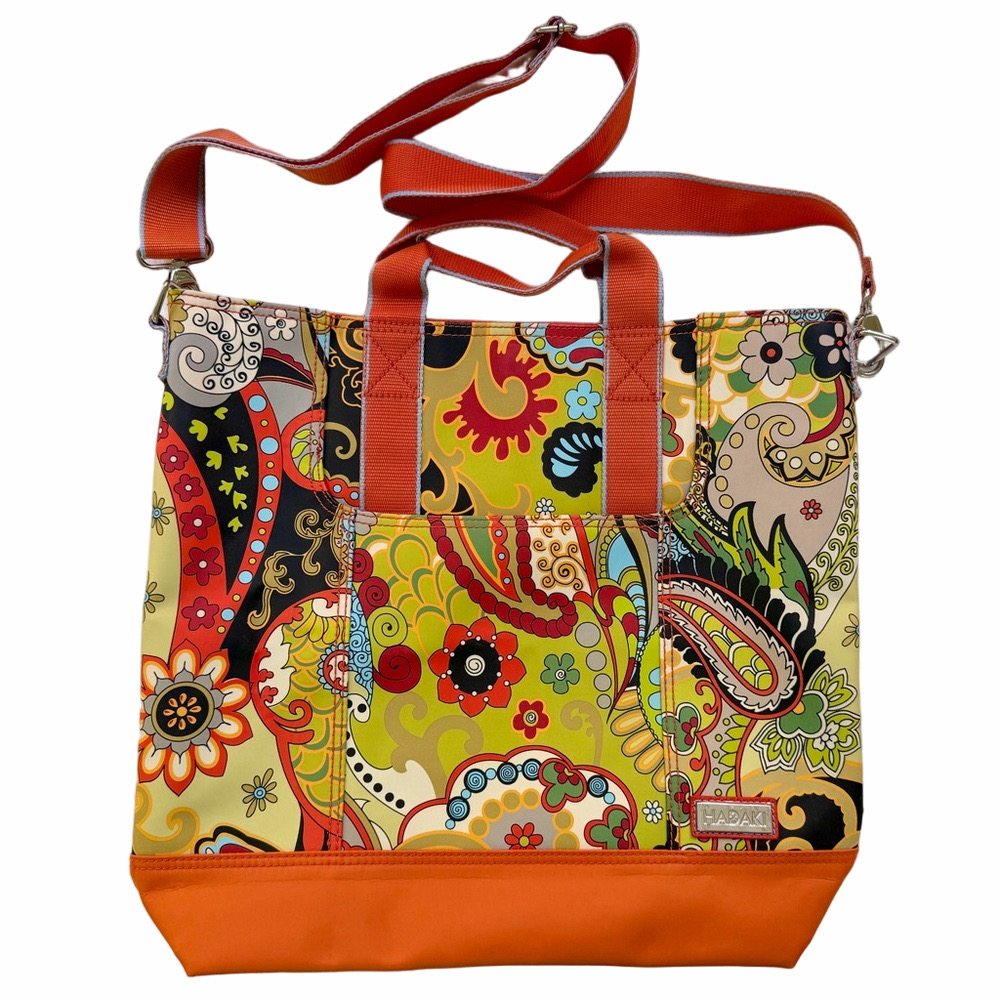 Hadaki French Market Tote Bag Hannah Paisley Multi Color Crossbody Purse EUC